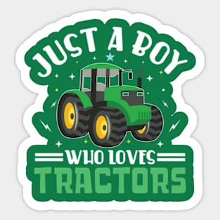 Just A Boy Who Loves Tractors Sticker